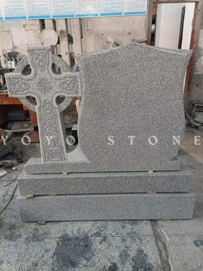 Gri Kelt Haçı Granit Anıt Mezar Taşı